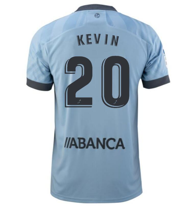 2021/22 Celta de Vigo Home Kit Soccer Jersey with Kévin Vázquez 20 printing